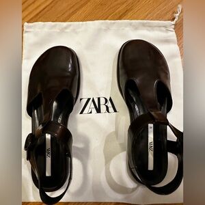 Zara sling back buckle shoes size 9